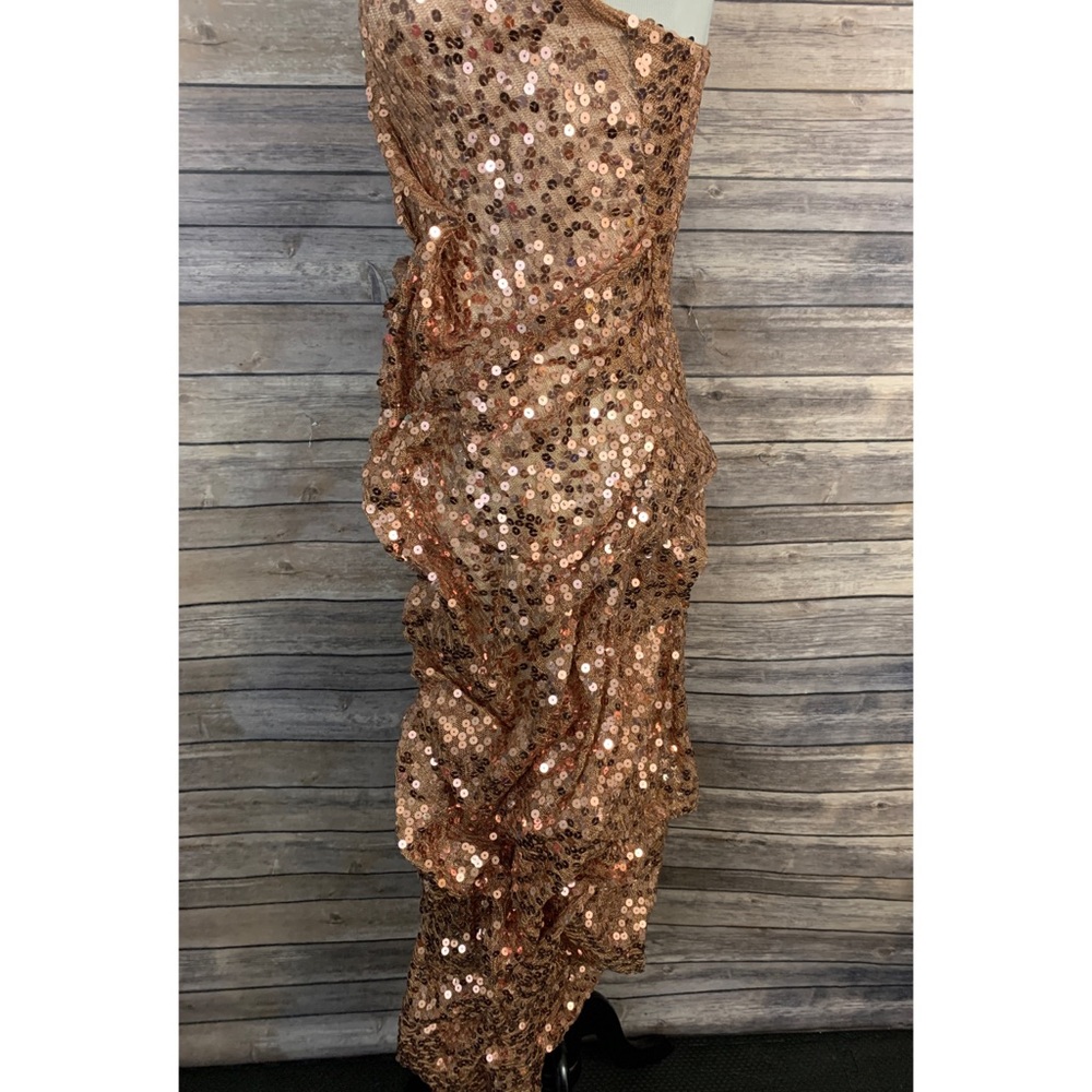 Rubin Singer Ruffled Sequin Gown - Picture 5 of 12